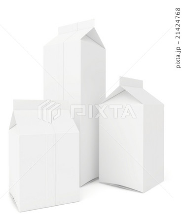set of blank milk packs isolated on white 21424768