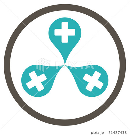 Hospital Map Markers Rounded Icon 21427438