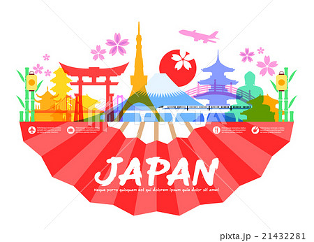 Japan Travel Landmarksのイラスト素材