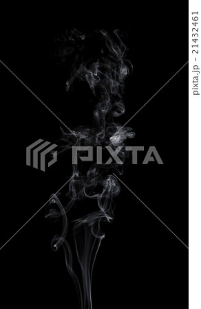 Abstract white smoke swirls on black background. 21432461