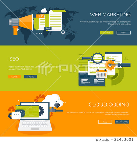 Vector illustration. Flat background. Coding 21433601