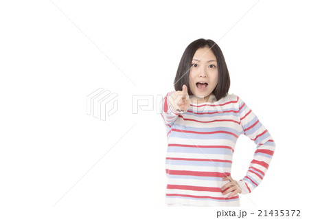 ひらめきポーズの若い女性 21435372
