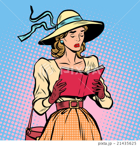 Vintage girl reading a book 21435625