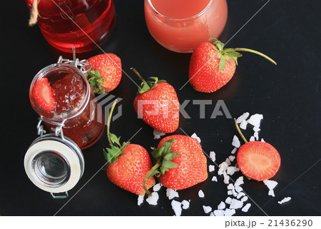 Strawberry jam with juice 21436290