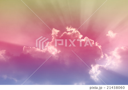 Sun and cloud background with colored  gradient. 21438060