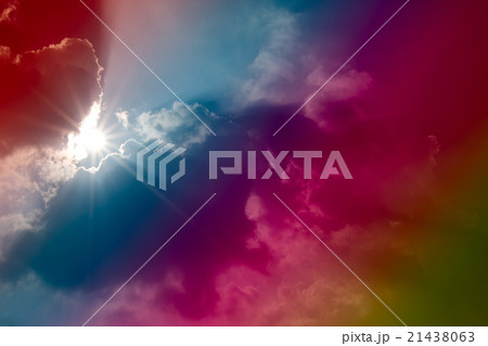 Sun and cloud background with colored  gradient. 21438063