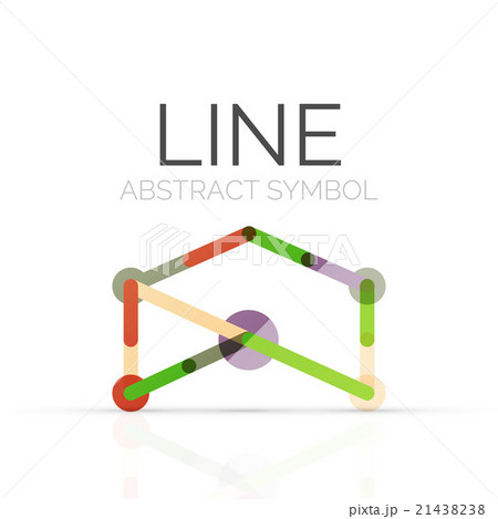 Linear abstract logo, connected multicolored Linear abstract logo, connected multicolored 21438238