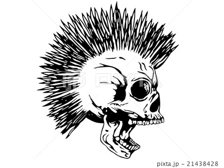Punk Skull With Mohawkのイラスト素材