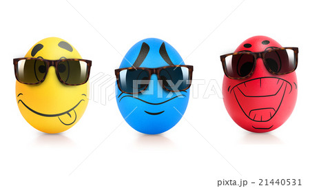 Concept of Easter egg with emotions faces isolated Concept of Easter egg with emotions faces isolated 21440531