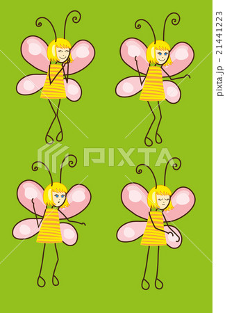 Set of cartoon butterflies with different 21441223