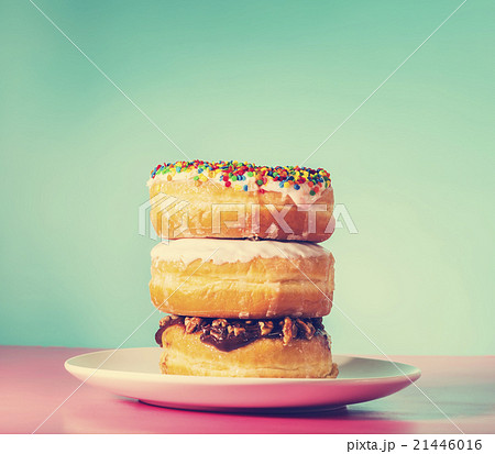 Stack of assorted donuts Stack of assorted donuts 21446016