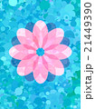 Pink flower on fresh blue dot pattern 21449390