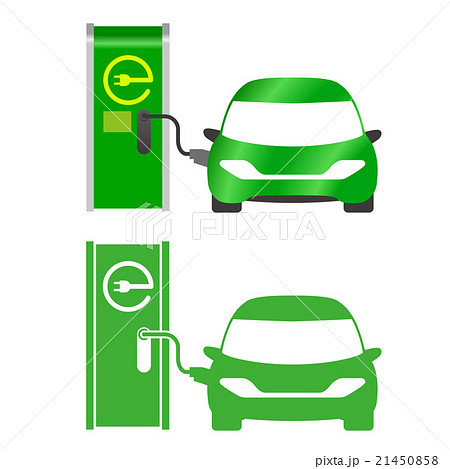 電気自動車 Ev 充電スタンドアイコンのイラスト素材