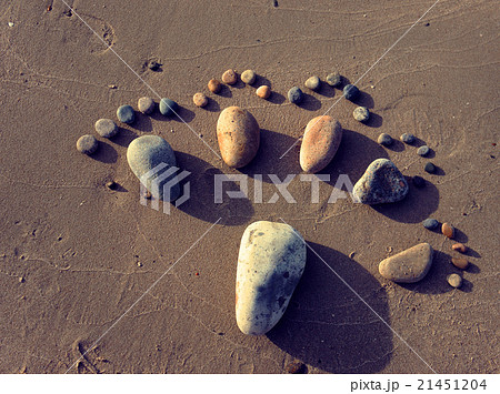 foot, pebble, sand, art, beach 21451204