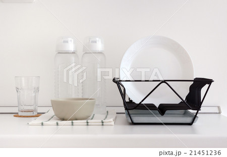 Utensil on white top counter in kitchen Utensil on white top counter in kitchen 21451236