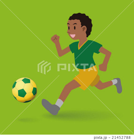 サッカーボールを蹴る女の子のイラスト素材