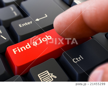 Find a Job - Written on Red Keyboard Key. 21455299