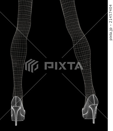 女性の体 ワイヤーフレーム perming3DCG イラスト素材 素材 女性の体 ワイヤーフレーム perming3DCG イラスト素材 素材 21457404