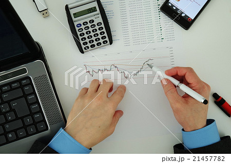 Businessman analyzing stock market 21457782