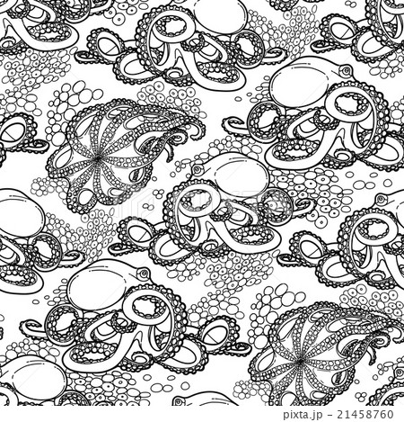 Graphic octopus seamless pattern 21458760