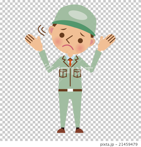 困った表情の作業服姿の男性 困った表情の作業服姿の男性 21459479