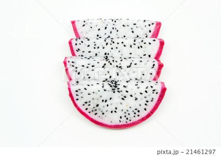 slice of dragon fruit on white background. 21461297