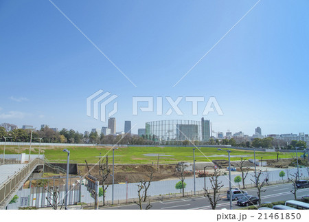 建設工事を待つ新国立競技場（2016年3月20日撮影） 21461850