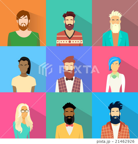 People Profile Diversity Avatar Set Icon Mix Race 21462926