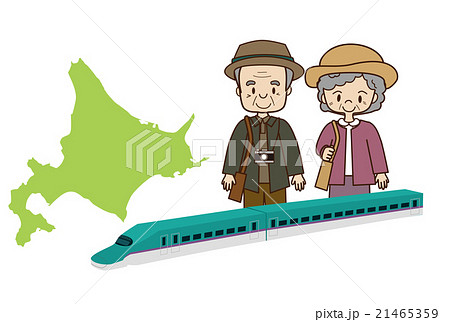 北海道旅行をするシニア夫婦 北海道旅行をするシニア夫婦 21465359