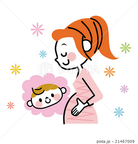 妊婦と赤ちゃんのイラスト素材