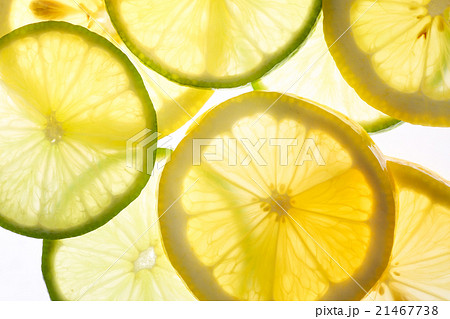レモンとライムの背景素材の写真素材