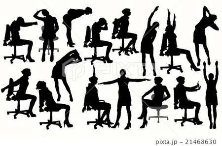 Business woman doing exercise at the office. Business woman doing exercise at the office. 21468630