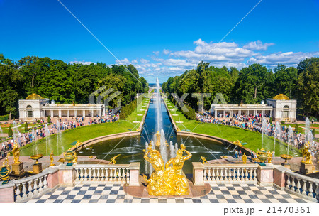 View of the Lower Gardens in Peterhof - Russia 21470361