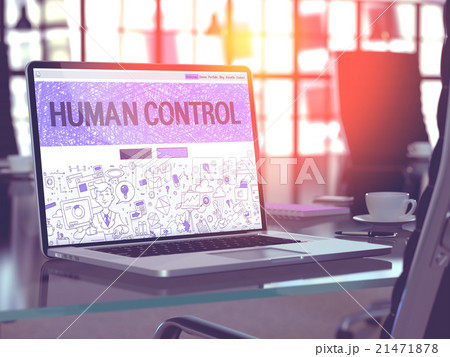 Human Control Concept on Laptop Screen. 21471878