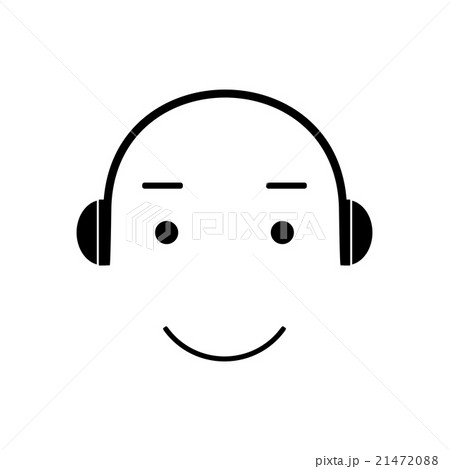 Icon Smiley Listening To Musicのイラスト素材 2147
