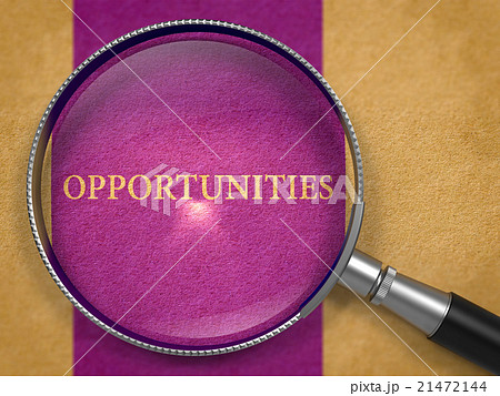 Opportunities Concept through Magnifier. Opportunities Concept through Magnifier. 21472144