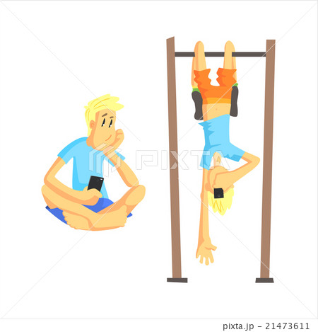 Same Guy Different Positions With Smartphone 21473611