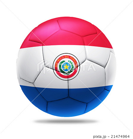 3D soccer ball with Paraguay team flag 21474964