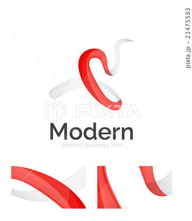 Abstract 3d swirl ribbon logo template with 21475583