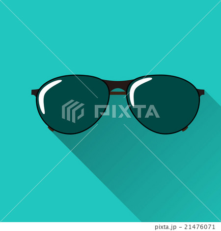 Sunglasses icon with long shadow. Flat design 21476071