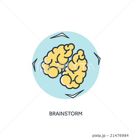 Flat lined brains icon. 21476984