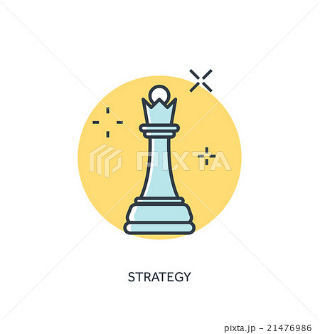 Flat chess lined figure. Strategy concept Flat chess lined figure. Strategy concept 21476986