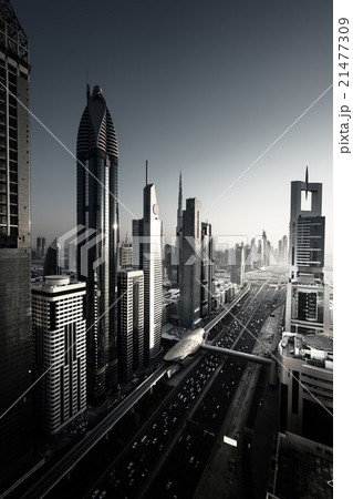 Dubai skyline in sunset time, United Arab Emirates 21477309