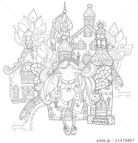 Vector cute princess fairy girl in  flower crown. 21478807