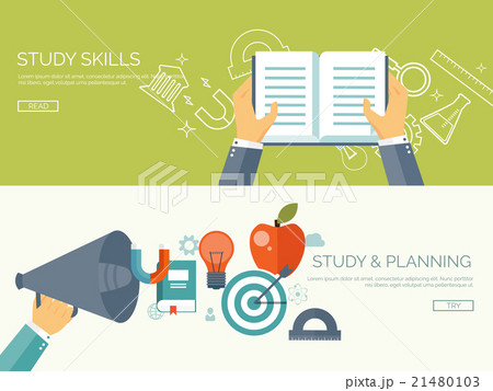 Vector illustration. Flat study backgrounds set Vector illustration. Flat study backgrounds set 21480103