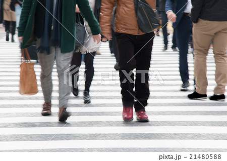 Motion blur people across Pedestrians at Shibuya 21480588