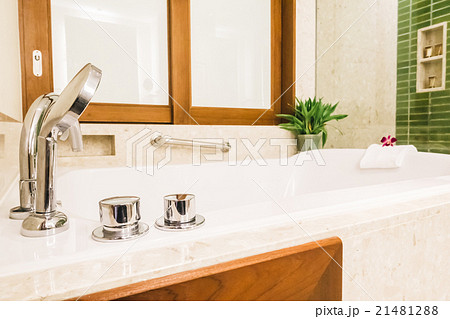 Bathtub decoration in bathroom interior 21481288