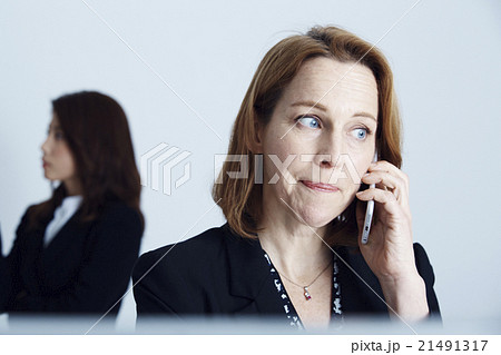 電話するキャリアウーマン 電話するキャリアウーマン 21491317