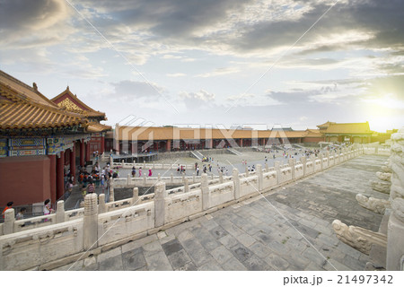 China Beijing Forbidden City Sunset China Beijing Forbidden City Sunset 21497342