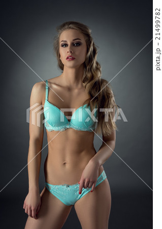 Charming model in lingerie light-blue color 21499782